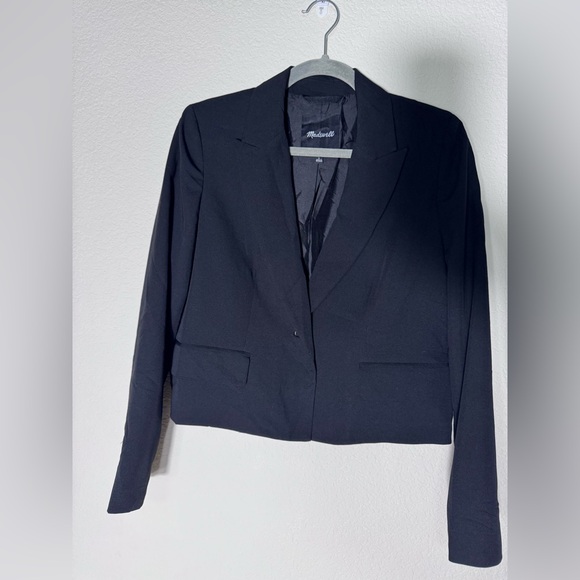 Madewell Women's Crop Style Blazer Black Size Small - Picture 3 of 13